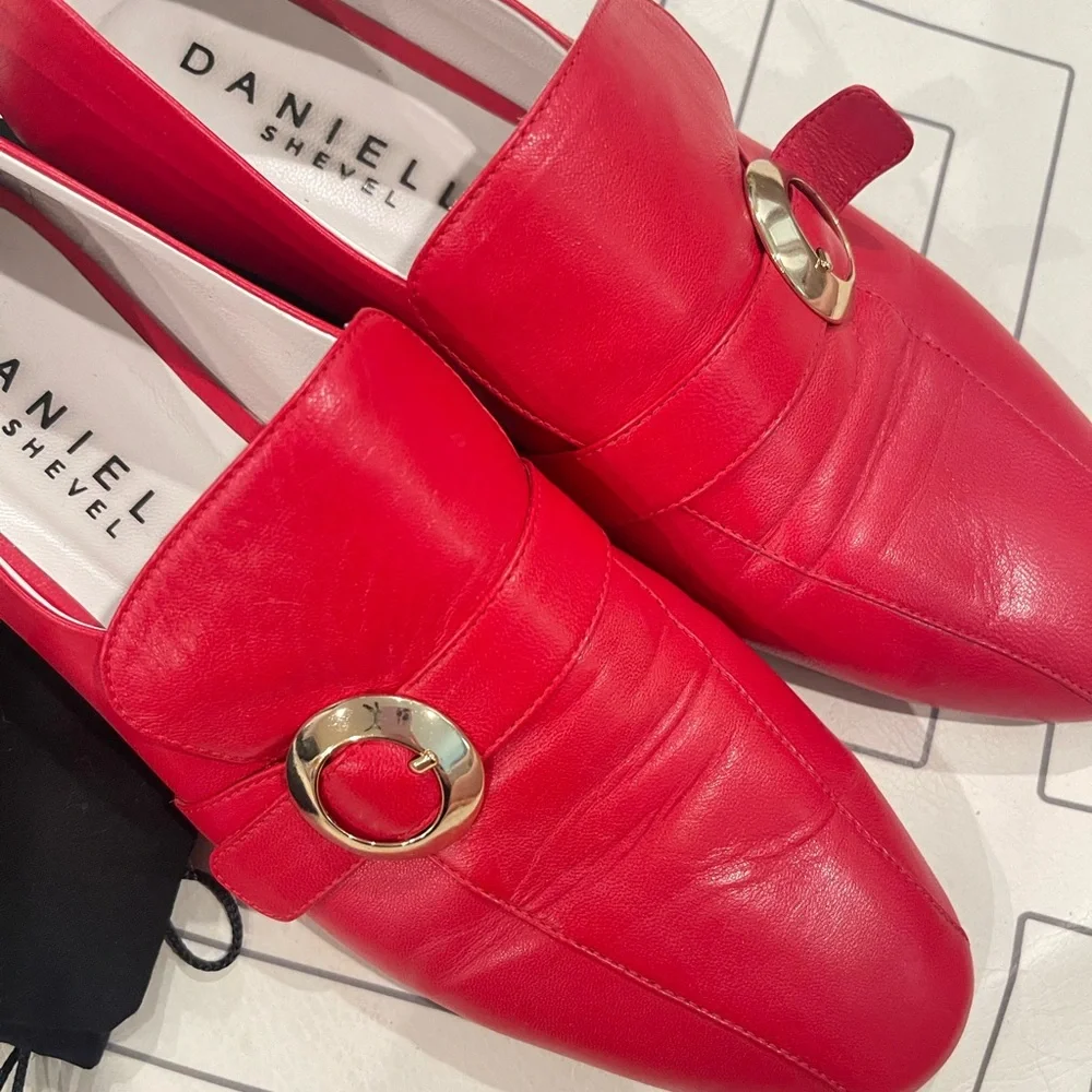 Daniella Shevel Red Leather Loafers - Picture 5 of 15